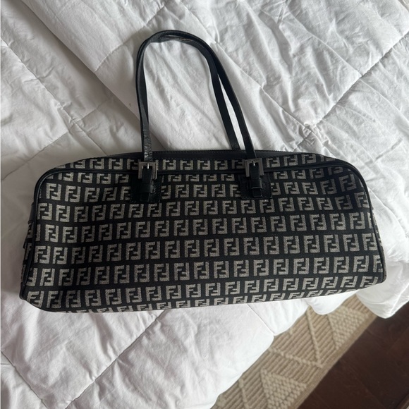 FENDI ZUCCHINO Navy baguette Handbag - Picture 1 of 7